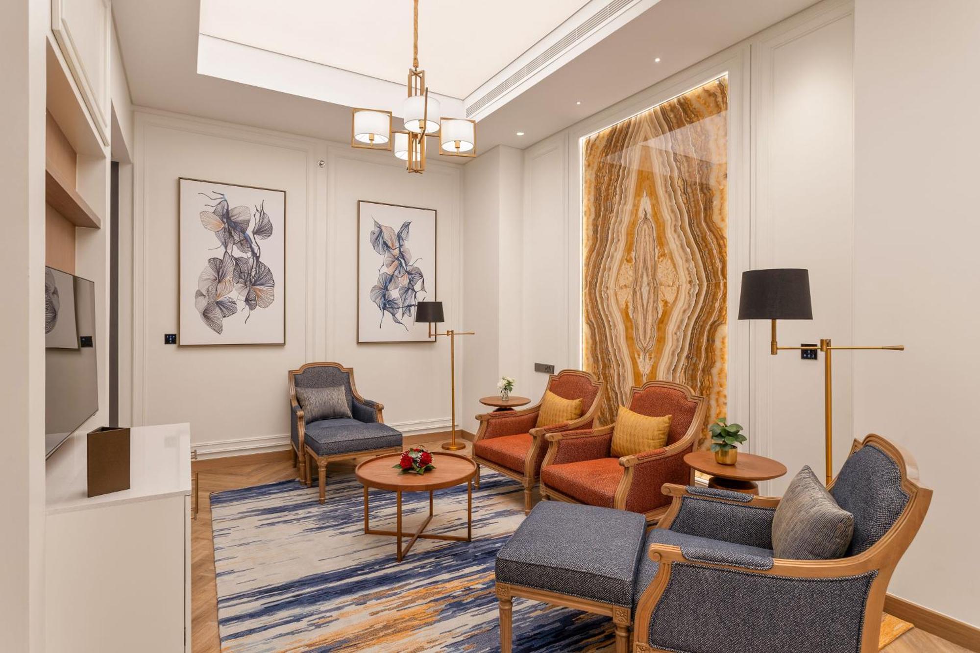 Ajman Hotel & Villas By Blazon Hotels Exterior foto A 3D interior rendering of a living room
